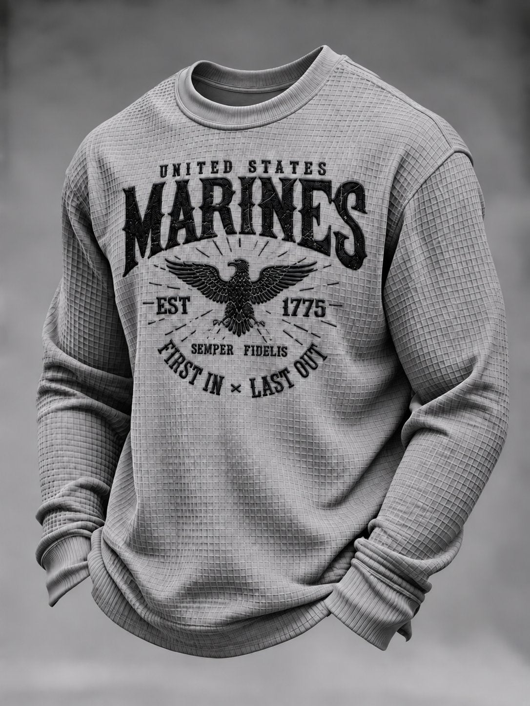 Men's U.S. Veterans Printed Waffle-Knit Top