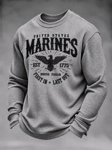 Men's U.S. Veterans Printed Waffle-Knit Top