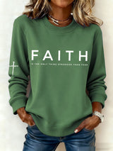 Women'S Faith Cross Print Sweatshirt